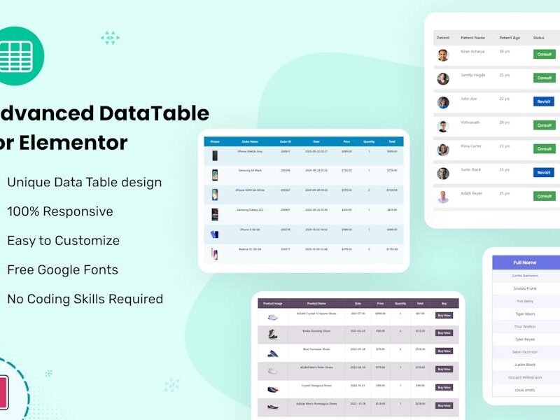 Datalentor - Advanced DataTable for Elementor