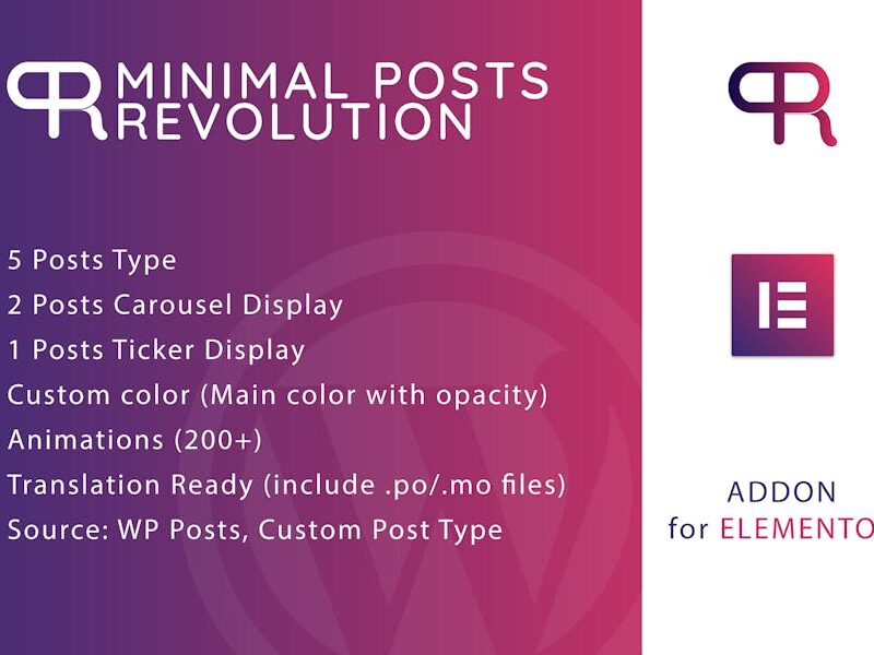 Minimal Posts Revolution For Elementor Plugin