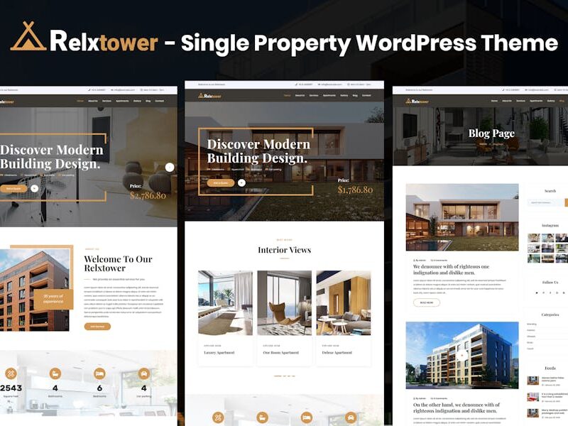 Relxtower - Single Property Elementor WordPress