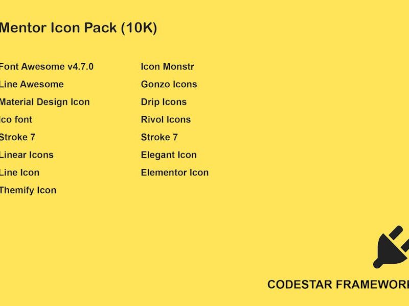 Mentor Icon Pack for Codestar Framework