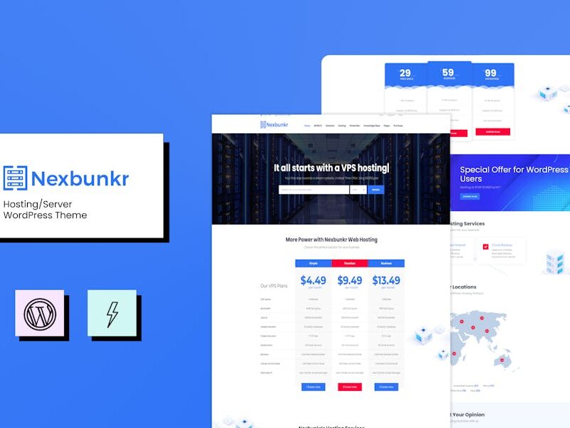 Nexbunker - Hosting/Server WordPress Theme + WHMCS