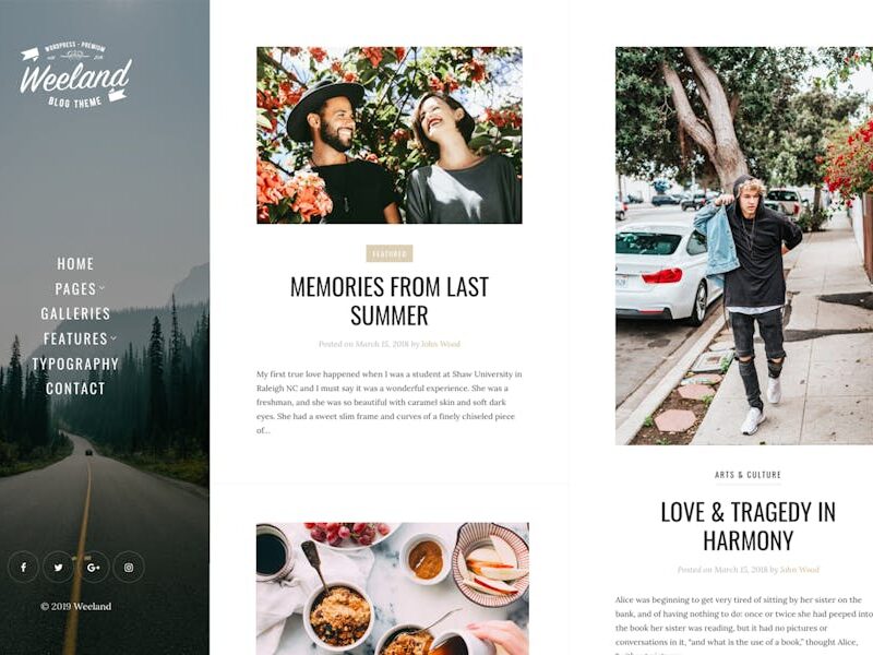Weeland - Masonry Lifestyle WordPress Blog Theme