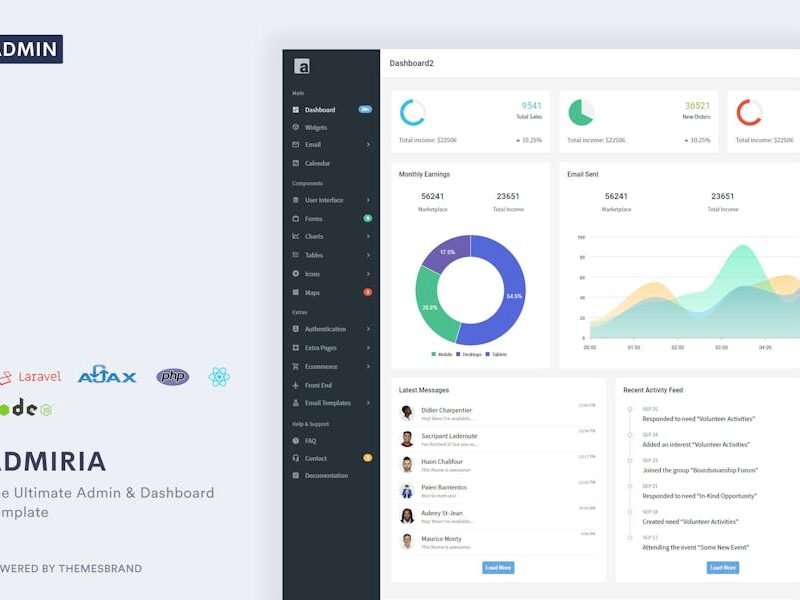 Admiria - The Ultimate Admin & Dashboard Template