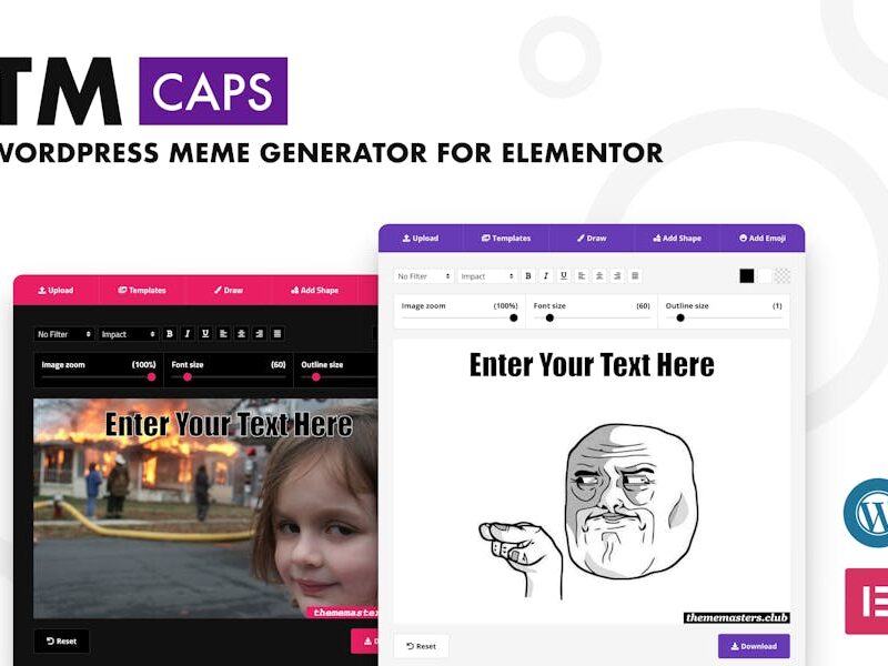 TM CAPS - WordPress Meme Generator For Elementor