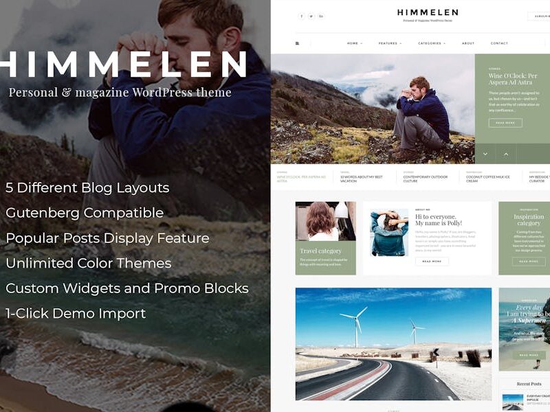 Himmelen - Personal Minimal WordPress Blog Theme