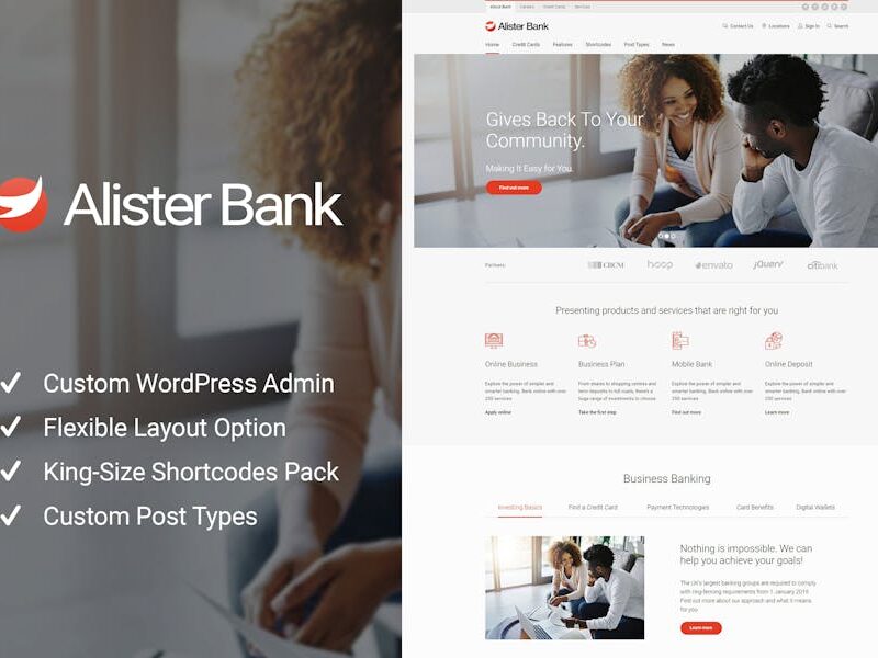 Alister Bank - Credits & Banking Finance WP Theme
