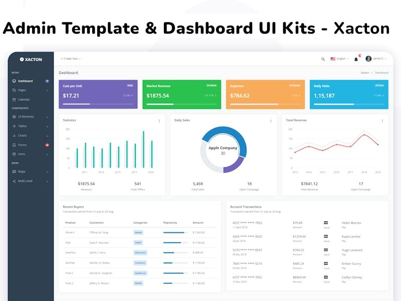 Admin Templates & Dashboard UI Kits - Xacton