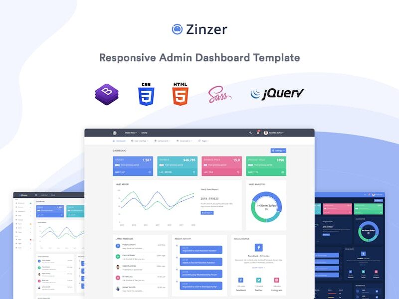 Zinzer - Admin Dashboard Template