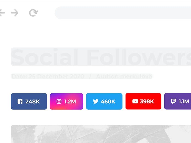 Social followers bar for WordPress