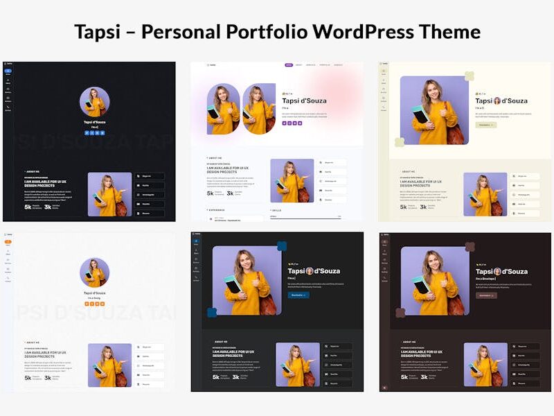 Tapsi – Personal Portfolio WordPress Theme
