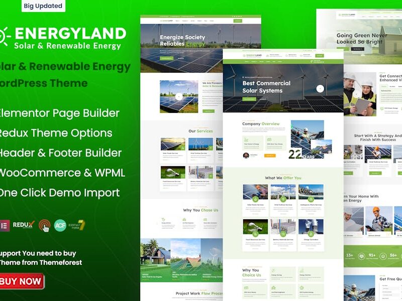 Energyland - Solar & Renewable Energy WP Theme