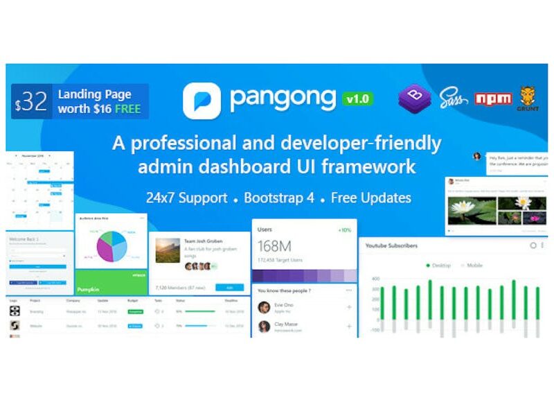 Pangong - Developer-friendly Bootstrap 4 Admin
