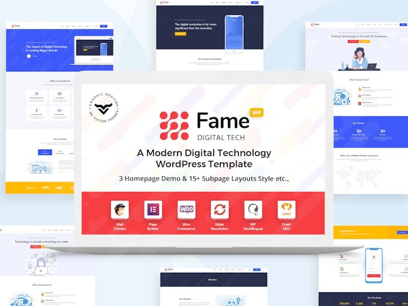 Fame - Digital Technology/Service WordPress Theme