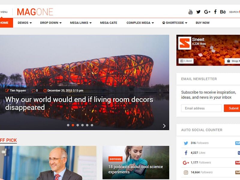 MagOne -­ Responsive Magazine & News WordPress The