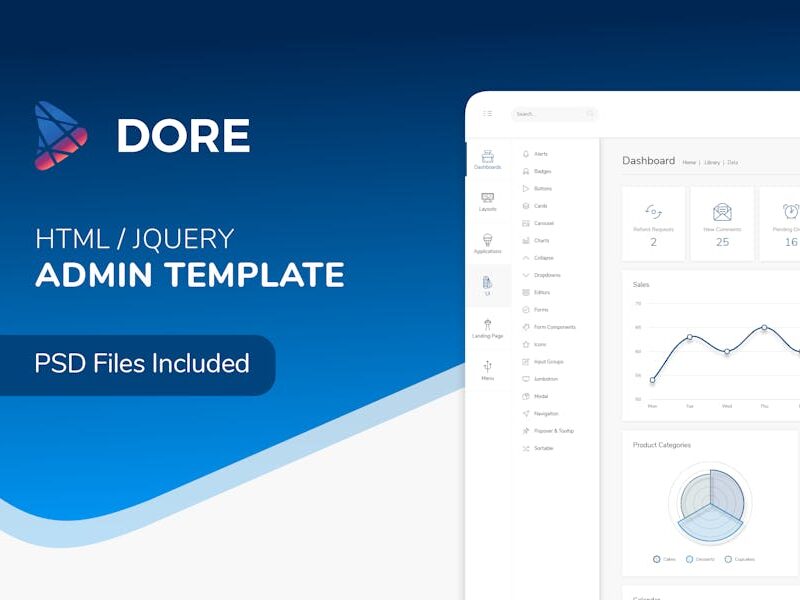 Dore - Html jQuery Admin Template