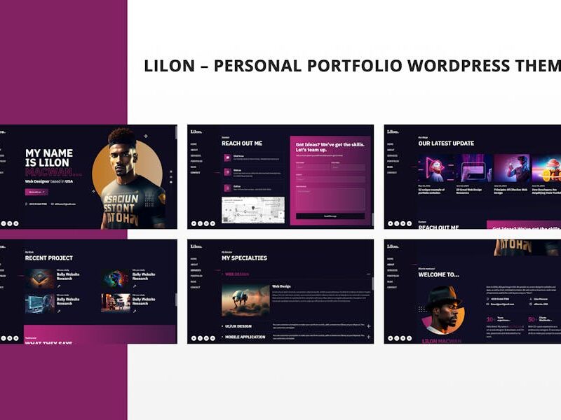 Lilon – Personal Portfolio WordPress Theme