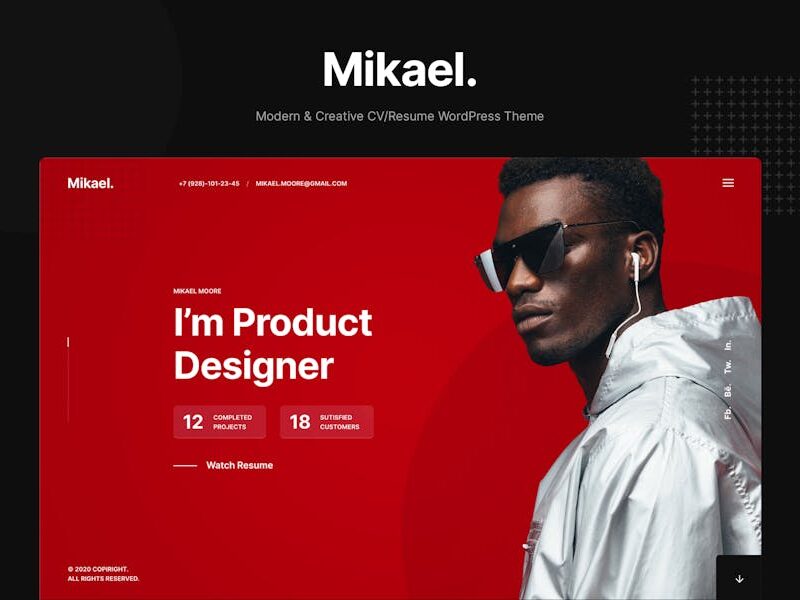 Mikael - Modern & Creative CV/Resume WP Theme