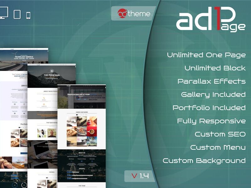 Parallax One Page Builder Wordpress Plugin