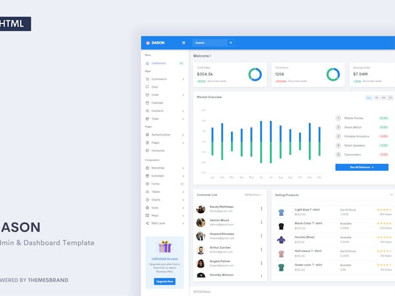 Dason - Admin & Dashboard Template
