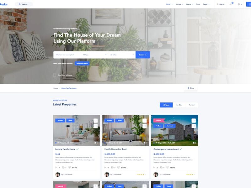 HomeRadar - Real Estate & Listing WordPress Theme