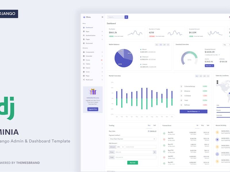 Minia - Django Admin & Dashboard Template