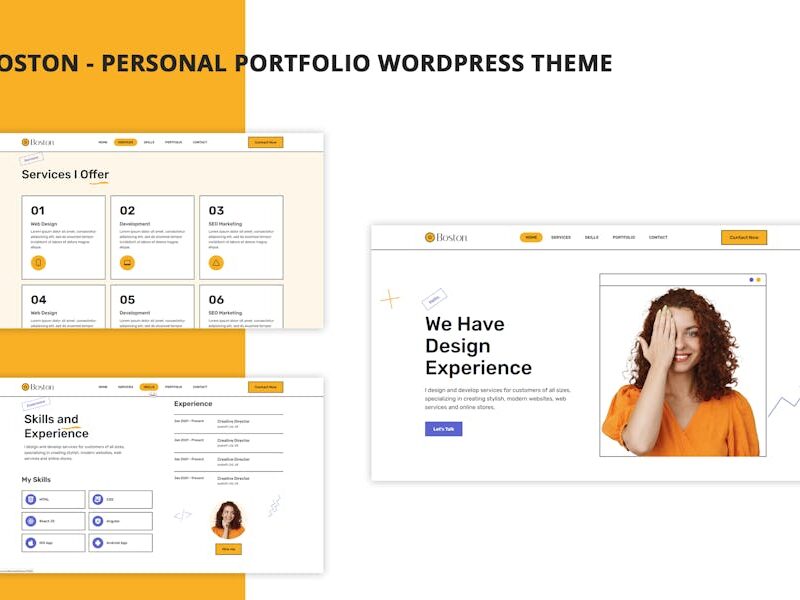 Boston - Personal Portfolio WordPress Theme