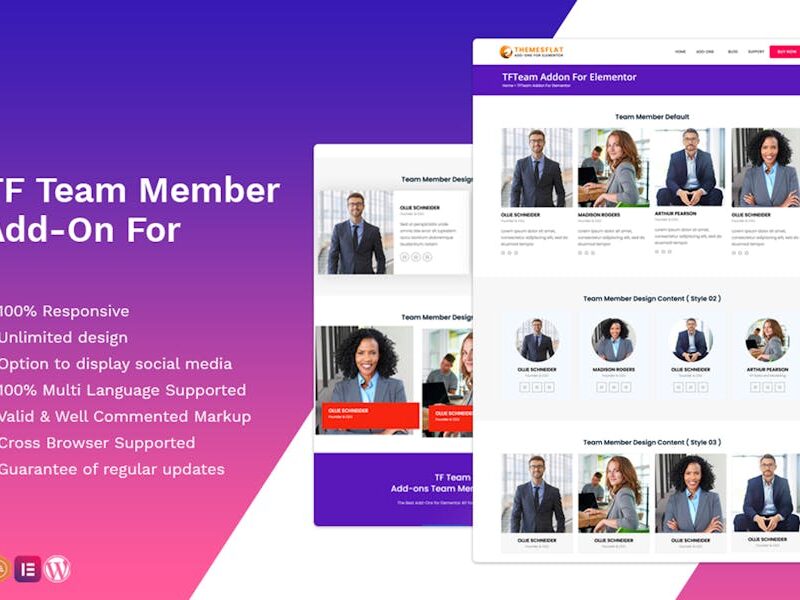 Team Member addon - widget for Elementor