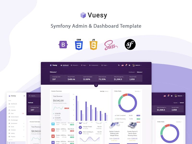 Vuesy - Symfony Admin & Dashboard Template