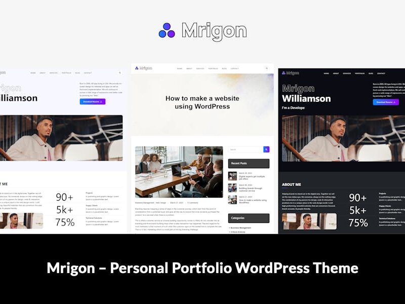 Mrigon – Personal Portfolio WordPress Theme
