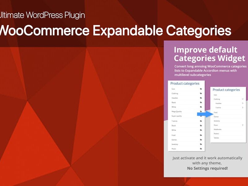 Ultimate WooCommerce Expandable Categories