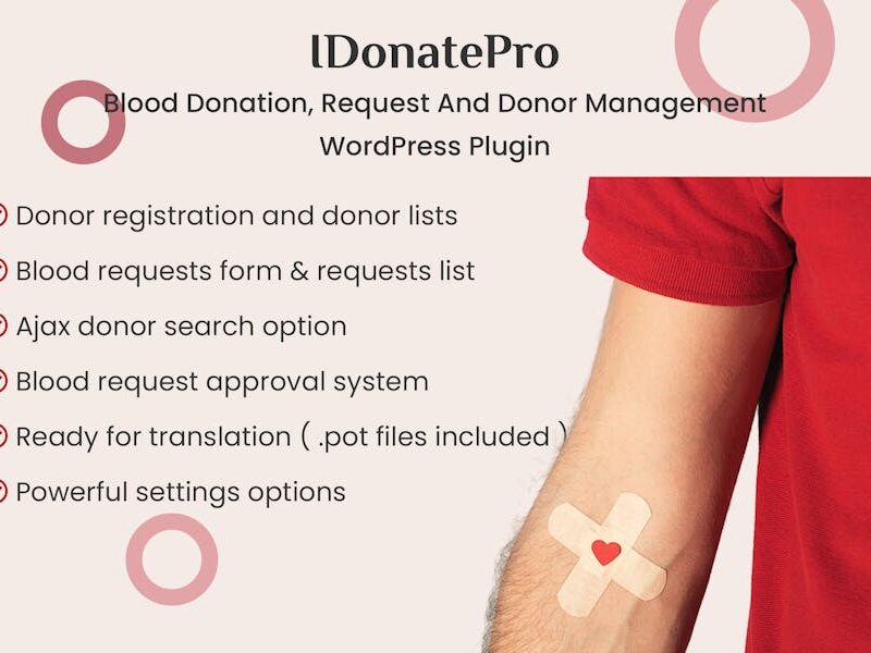 IDonatePro - Blood Donation Management Plugin
