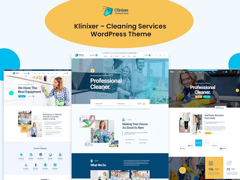 Klinixer - Cleaning Services WordPress Theme
