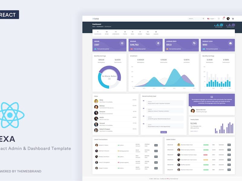 Lexa - React Admin & Dashboard Template