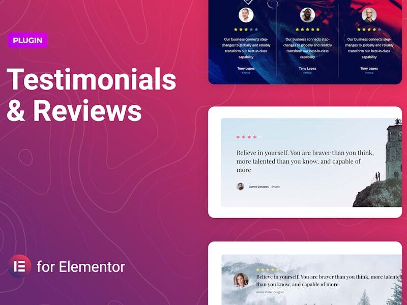 Testimonials and Reviews for Elementor