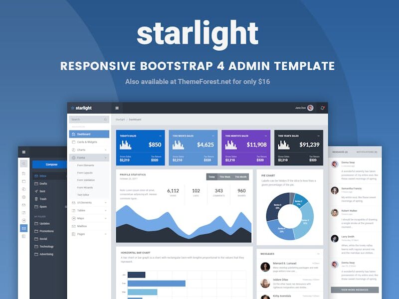 Starlight Responsive Bootstrap 4 Admin Template