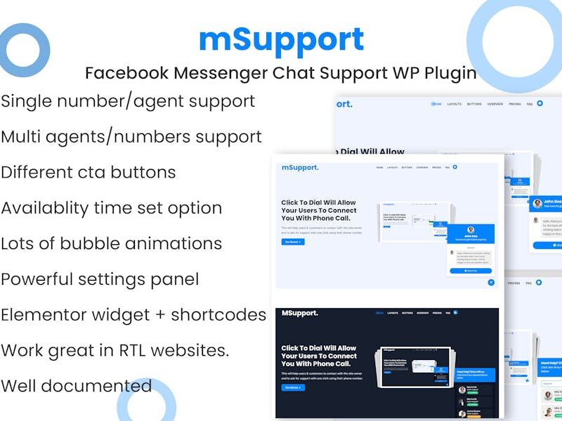 Messenger chat support WordPress Plugin