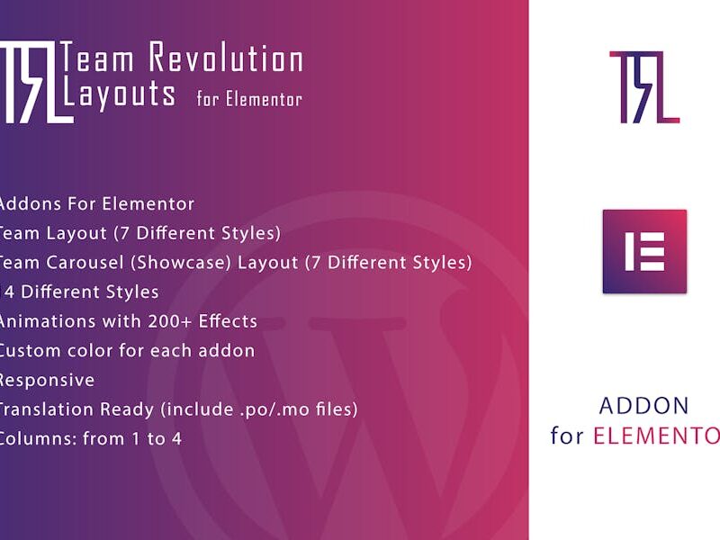 Team Revolution Layouts for Elementor