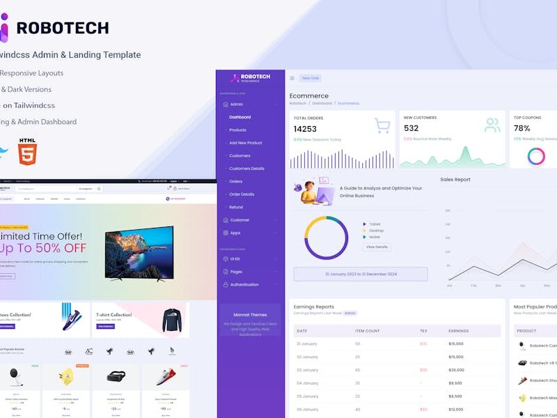 Robotech - Frontend & Backend Multipal Pages