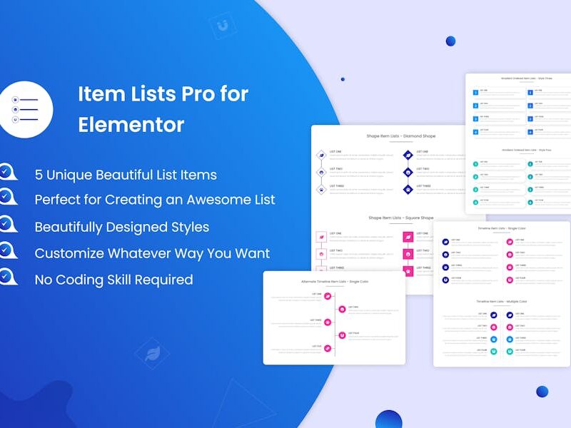 Item Lists Pro for Elementor