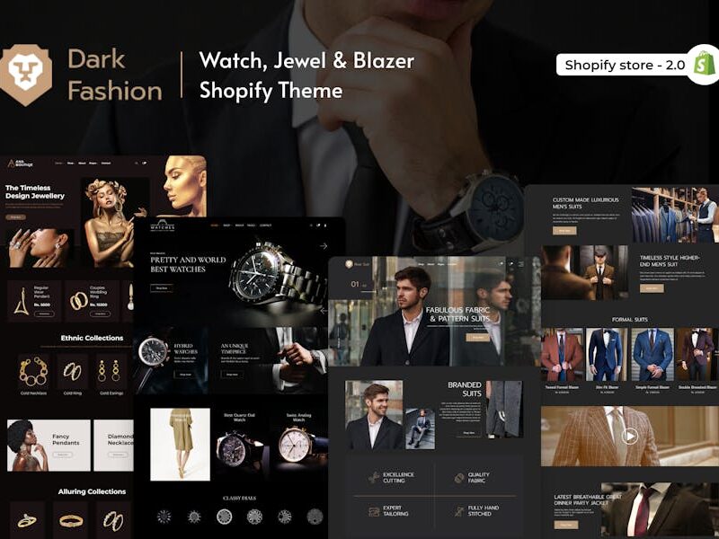 Dark Fashion - Watch, Jewel & Blazer Shopify Them