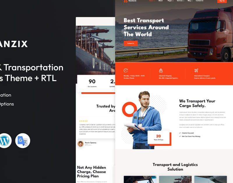 Tranzix - Logistics & Transport WordPress Theme