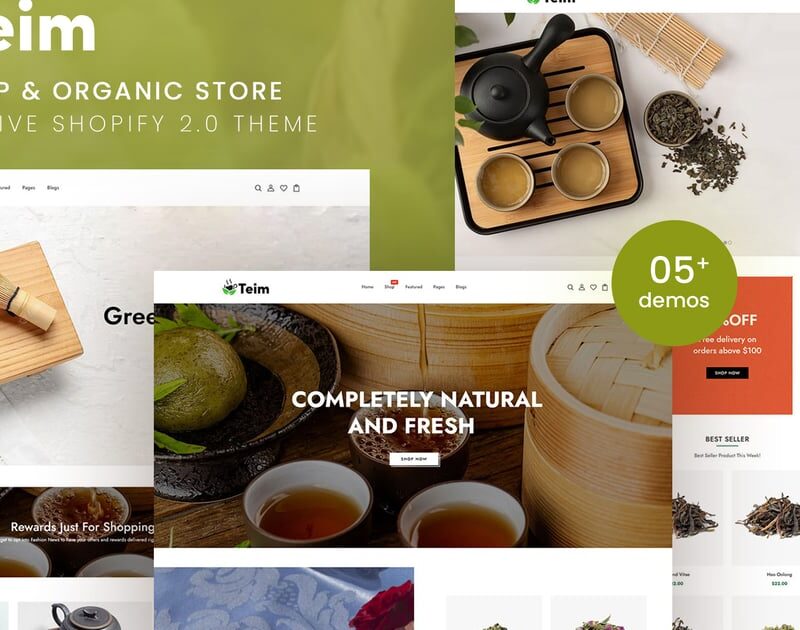 Teim Theme: Theme Shopify Bán Trà, Hữu Cơ & Rau Củ Quả Đẹp, Chuyên Nghiệp