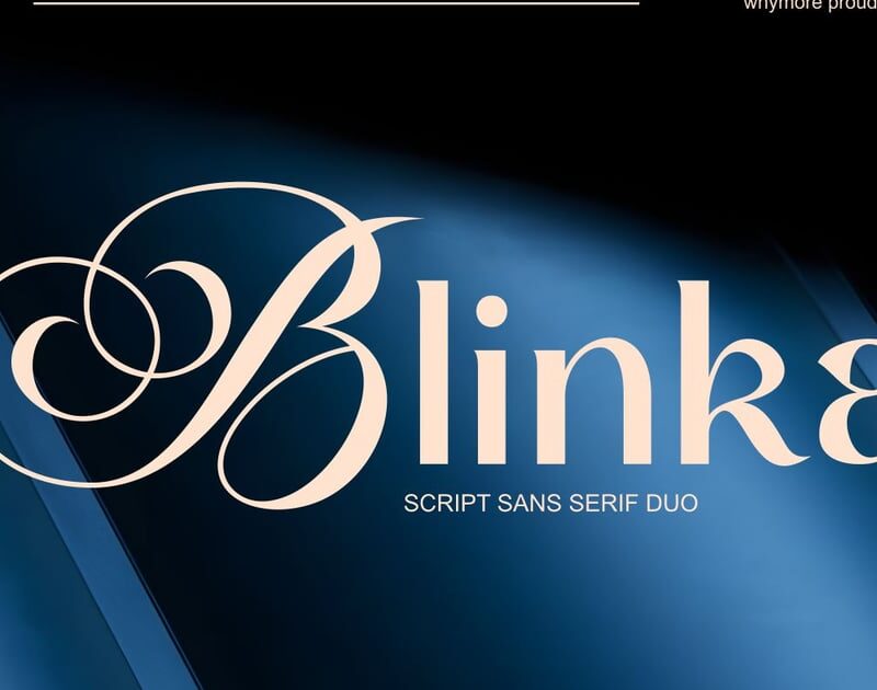 Blinka Bold Script Cursive Serif Luxury Font Duo