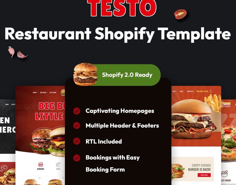 Testo - Cafe Restaurant & Fast Food Shopify Theme