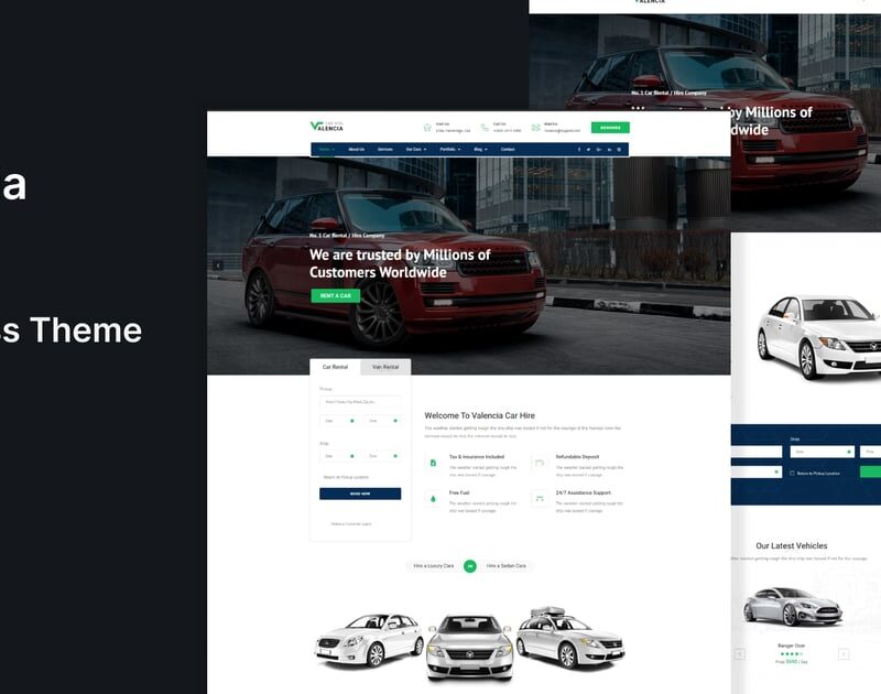 Valencia - Car Hire WordPress Theme