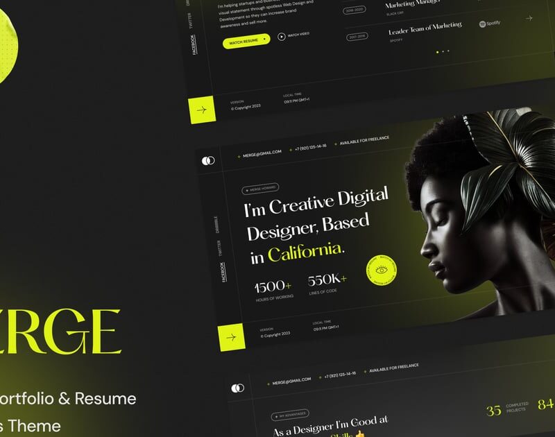 Merge - Personal Portfolio & Resume WordPress Them