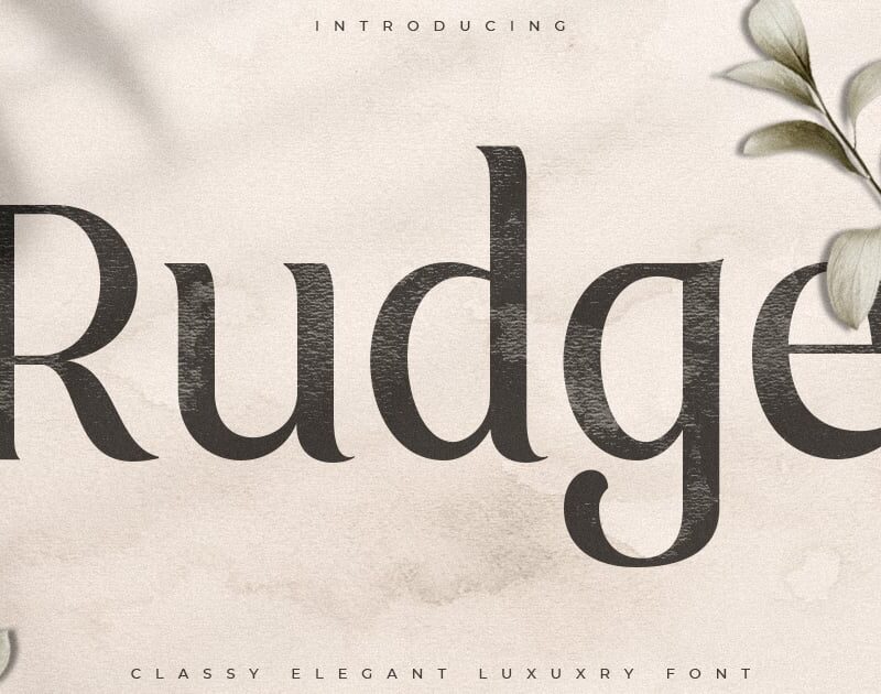 Rudge - Classy Elegant Luxury Font